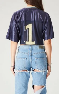 FURST OF A KIND VINTAGE COLLEGE VINTAGE CHAIN LACE UP JERSEY TEE