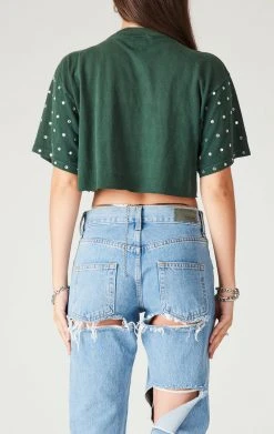 FURST OF A KIND VINTAGE ALLOVER RHINESTONE CROPPED TEE