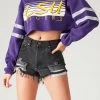 FURST OF A KIND VINTAGE RHINESTONE HOOP CROPPED SWEATSHIRT