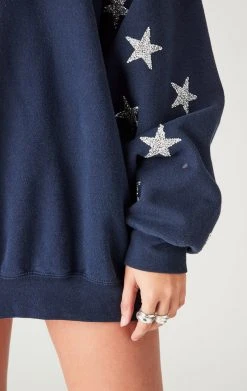 FURST OF A KIND VINTAGE SILVER STAR PATCH CLUSTER SWEATSHIRT
