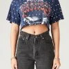 FURST OF A KIND VINTAGE ALLOVER RHINESTONE CROPPED TEE