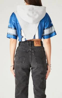 FURST OF A KIND SALE VINTAGE V SPLICED JERSEY CROPPED HOODIE