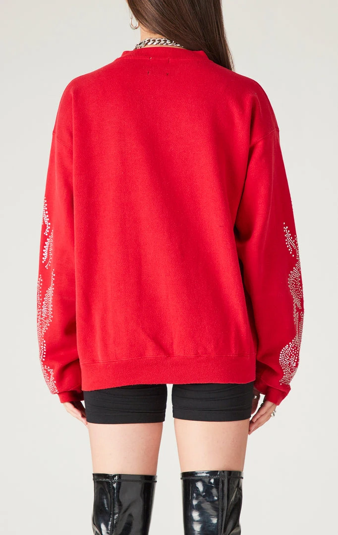 FURST OF A KIND VINTAGE SILVER RHINESTONE FLAME SWEATSHIRT SALE 4 FURST OF A KIND VINTAGE SILVER RHINESTONE FLAME SWEATSHIRT SALE