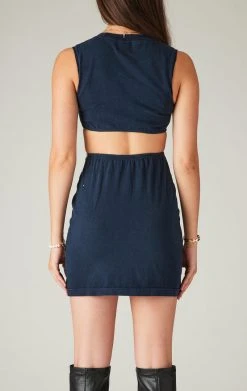 FURST OF A KIND VINTAGE ALLOVER RHINESTONE CUT OUT O-RING DRESS