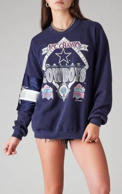 FURST OF A KIND VINTAGE NFL VINTAGE SPLICED JERSEY SLEEVE SWEATSHIRT