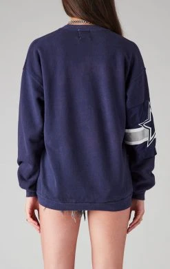 FURST OF A KIND VINTAGE NFL VINTAGE SPLICED JERSEY SLEEVE SWEATSHIRT