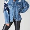 FURST OF A KIND VINTAGE JERSEY SLEEVE AND BACK INSERT DENIM JACKET VINTAGE DENIM JACKETS