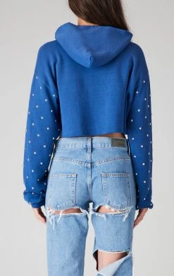 FURST OF A KIND VINTAGE STUDDED RIPPED CROPPED HOODIE SALE