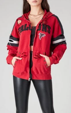 FURST OF A KIND VINTAGE RIPPED STUDDED ZIP UP HOODIE