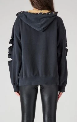 FURST OF A KIND VINTAGE RIPPED STUDDED ZIP UP HOODIE SALE