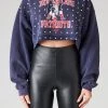 FURST OF A KIND VINTAGE RHINESTONE CROPPED HOODIE