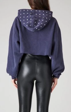 FURST OF A KIND VINTAGE RHINESTONE CROPPED HOODIE