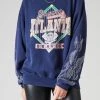 FURST OF A KIND SALE VINTAGE SILVER RHINESTONE FLAME SWEATSHIRT