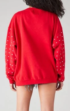 FURST OF A KIND VINTAGE COLLEGE VINTAGE ALLOVER RHINESTONE SWEATSHIRT