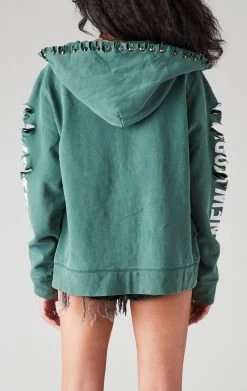 FURST OF A KIND VINTAGE RIPPED STUDDED ZIP UP HOODIE SALE
