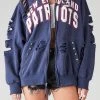 FURST OF A KIND VINTAGE RIPPED STUDDED ZIP UP HOODIE SALE