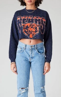 FURST OF A KIND VINTAGE BLACK RHINESTONE CROPPED SWEATSHIRT