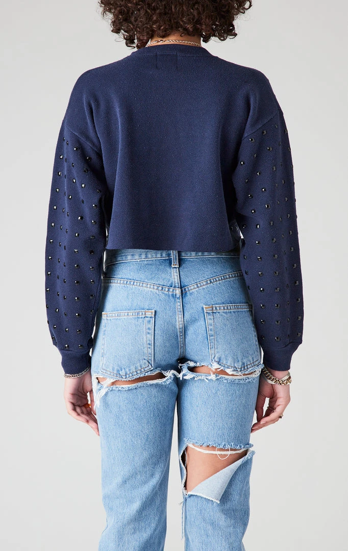 FURST OF A KIND VINTAGE BLACK RHINESTONE CROPPED SWEATSHIRT 5 FURST OF A KIND VINTAGE BLACK RHINESTONE CROPPED SWEATSHIRT