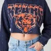 FURST OF A KIND VINTAGE BLACK RHINESTONE CROPPED SWEATSHIRT