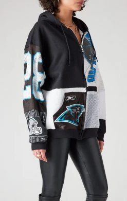 FURST OF A KIND VINTAGE SPLICED PATCHWORK ZIP UP HOODIE VINTAGE NFL