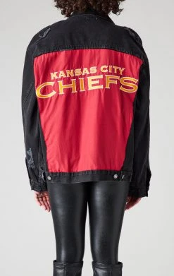 FURST OF A KIND VINTAGE DENIM JACKETS VINTAGE GRAPHIC BACK INSERT DENIM JACKET