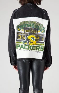 FURST OF A KIND VINTAGE GRAPHIC BACK INSERT DENIM JACKET VINTAGE DENIM JACKETS