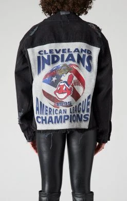 FURST OF A KIND VINTAGE GRAPHIC BACK INSERT DENIM JACKET VINTAGE DENIM JACKETS